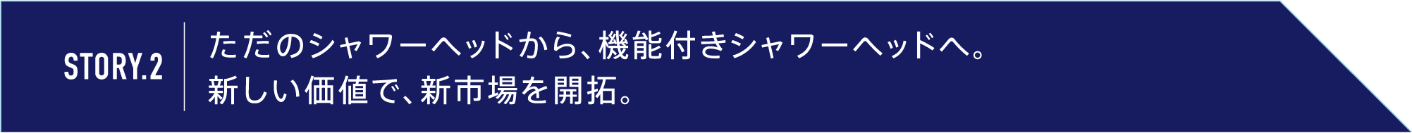 story02 | ただのシャワーヘッドから、機能付きシャワーヘッドへ。新しい価値で、新市場を開拓。